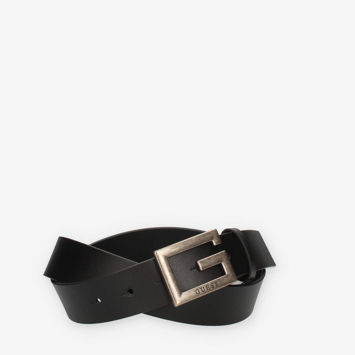 Guess Cintura nera da uomo con fibbia G rettangolare