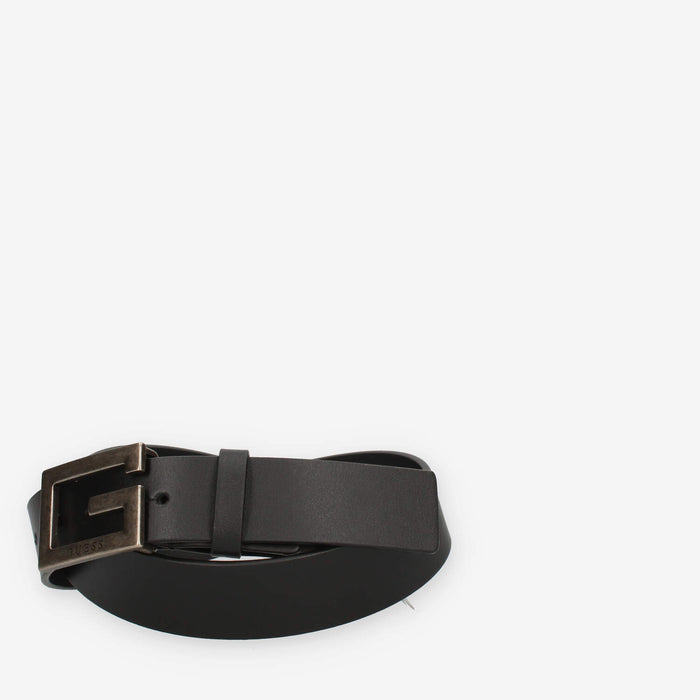 Guess Cintura nera da uomo con fibbia G rettangolare