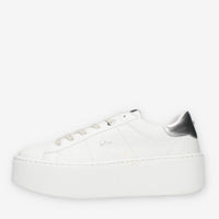 Ed Parrish Eva Sneakers da donna bianche e argento con fondo platform
