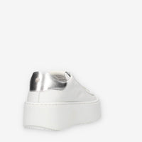Ed Parrish Eva Sneakers da donna bianche e argento con fondo platform