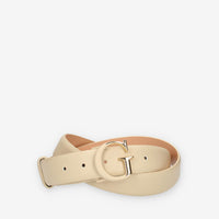 Guess Cintura beige da donna con fibbia G bicolore