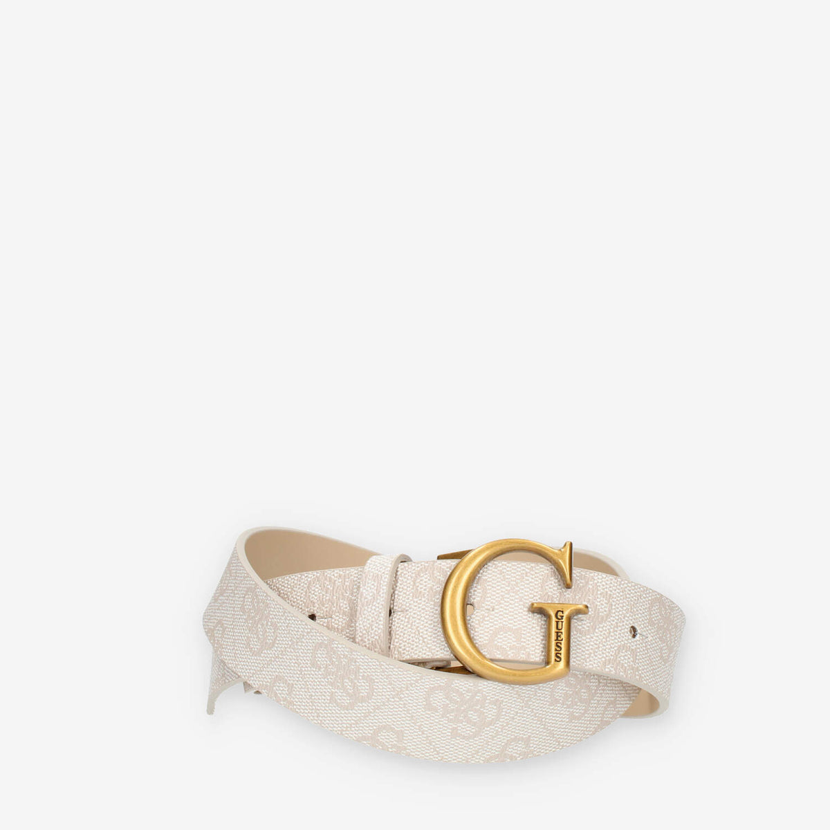Guess Cintura da donna logata beige con fibbia G