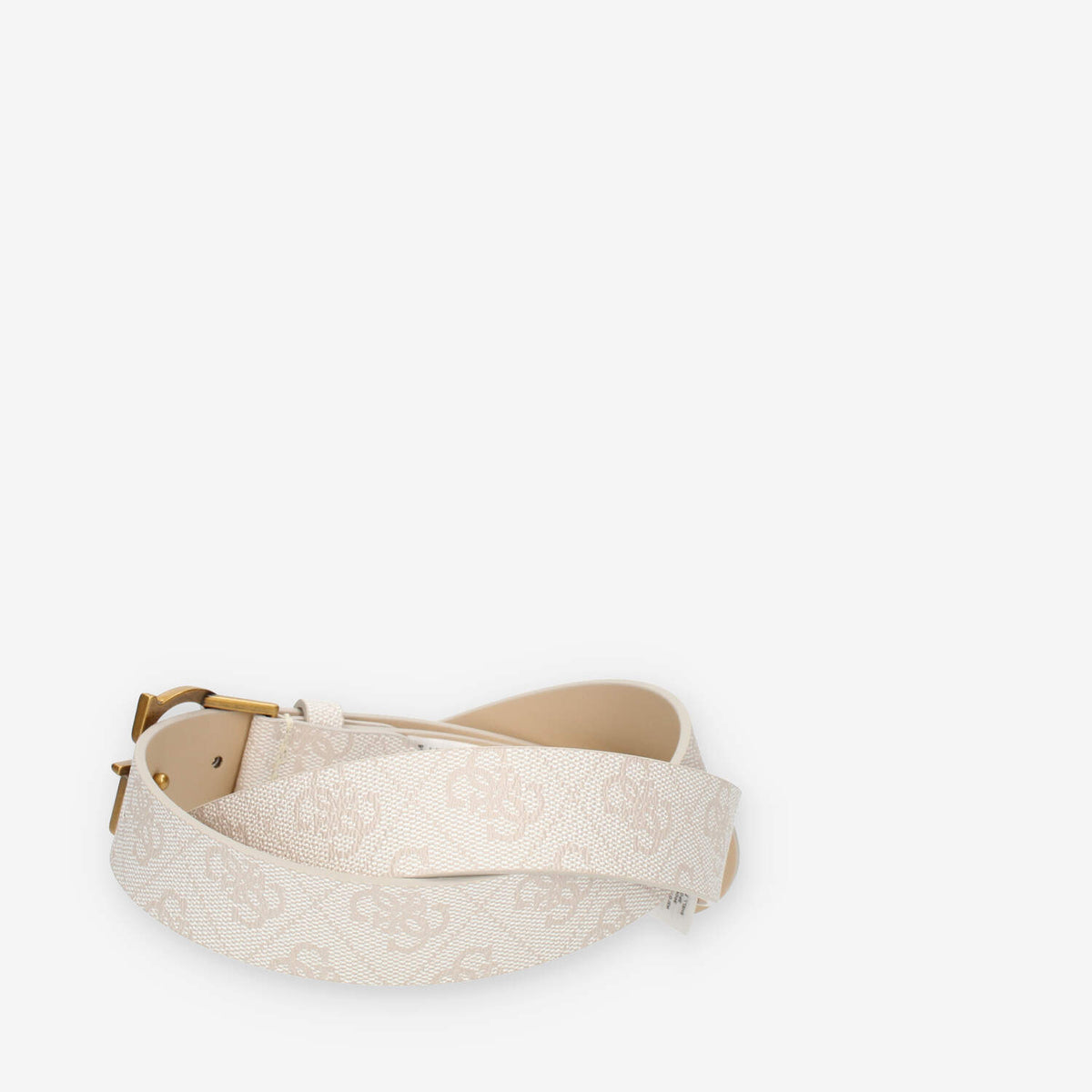 Guess Cintura da donna logata beige con fibbia G