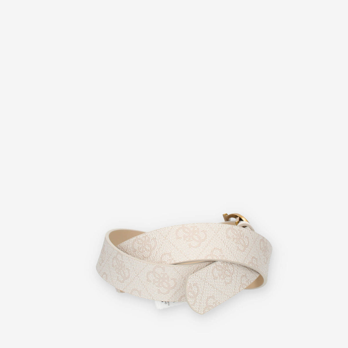 Guess Cintura da donna logata beige con fibbia G