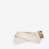 Guess Cintura da donna logata beige con fibbia G