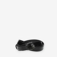 Guess Cintura da donna in vernice nera con fibbia G con pietre