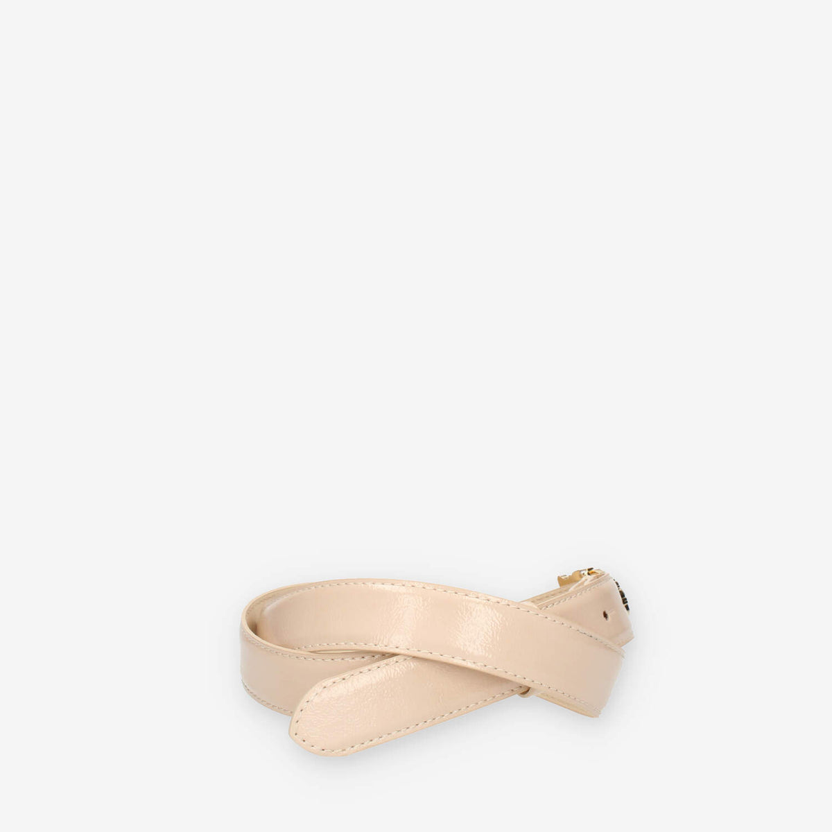 Guess Cintura da donna in vernice nudo con fibbia G con pietre