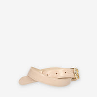 Guess Cintura da donna in vernice nudo con fibbia G con pietre