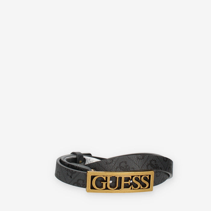 Guess Alexie Cintura grigio scuro da donna con fibbia rettangolare con logo