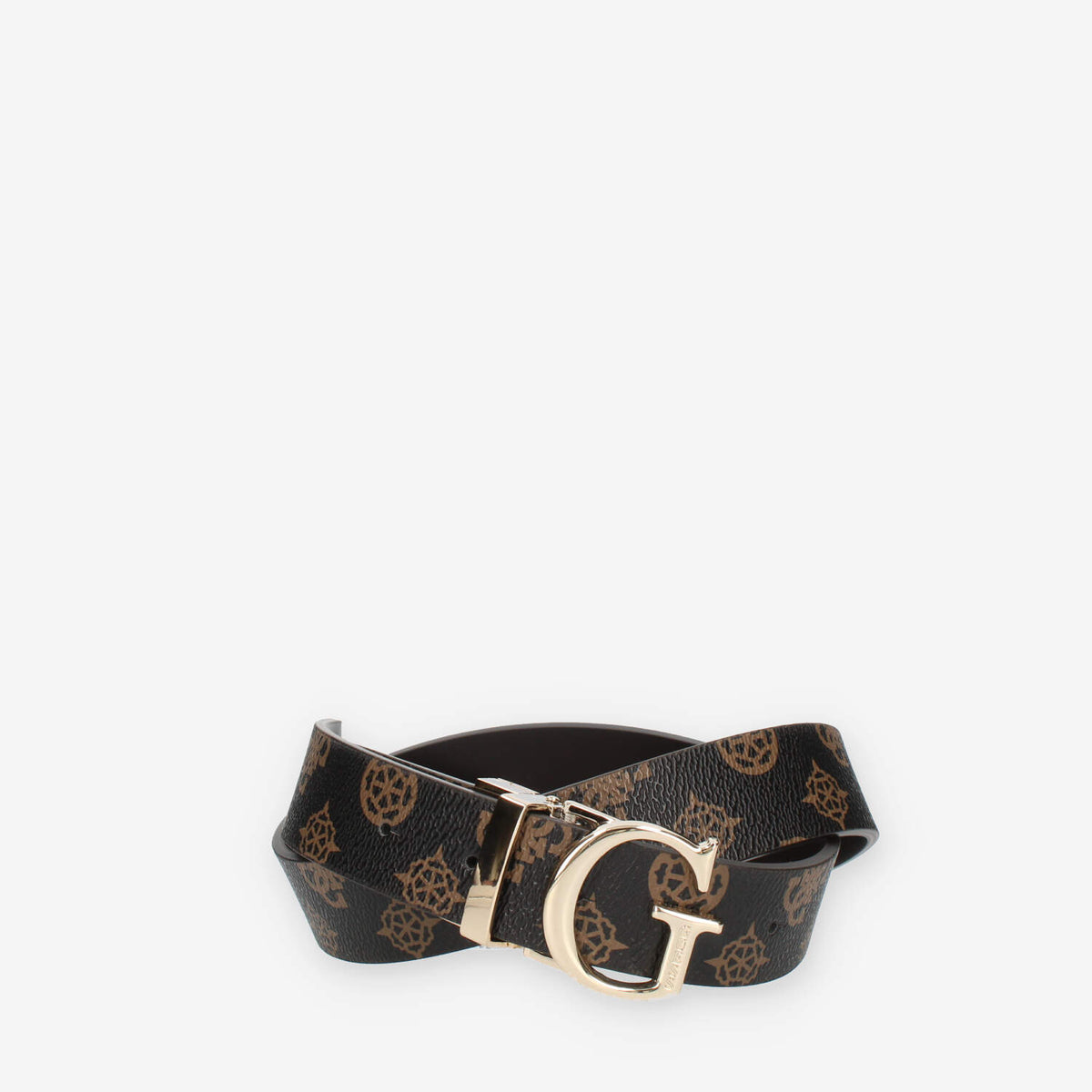 Guess Cintura da donna logata marrone con fibbia G