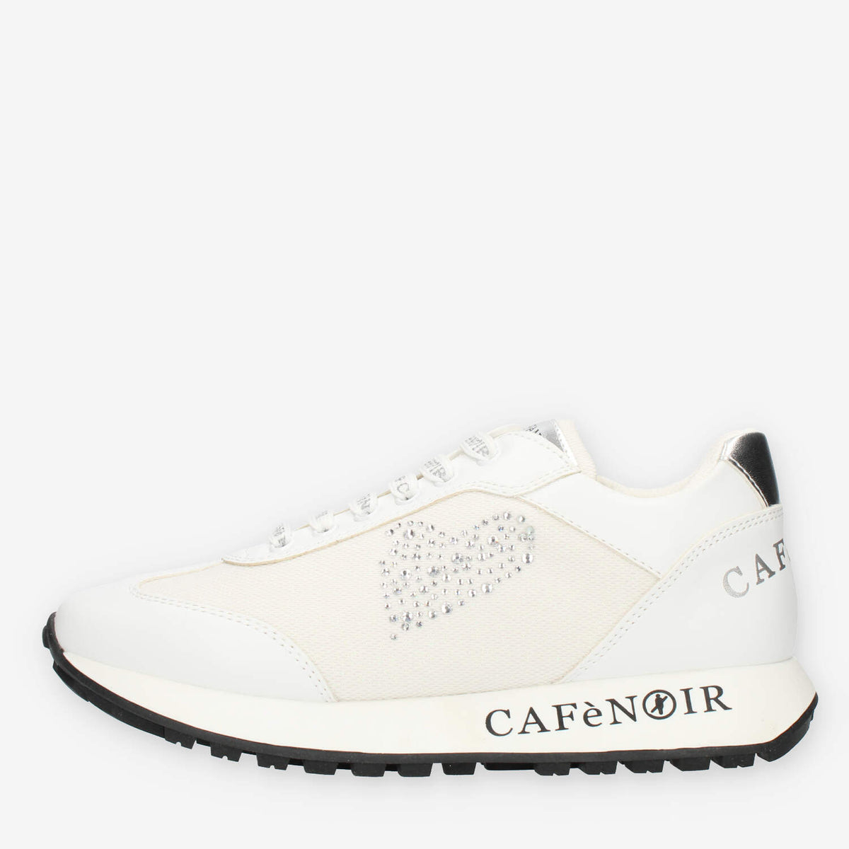 Cafè Noir Sneakers bianche con strass