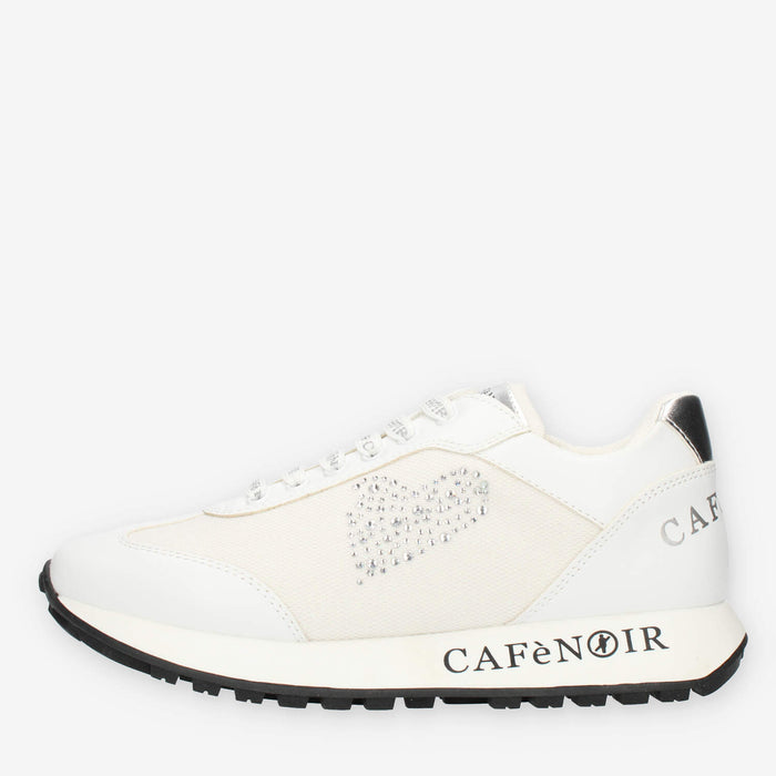 Cafè Noir Sneakers bianche con strass