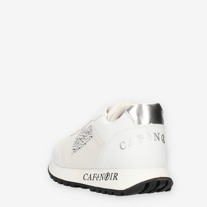 Cafè Noir Sneakers bianche con strass
