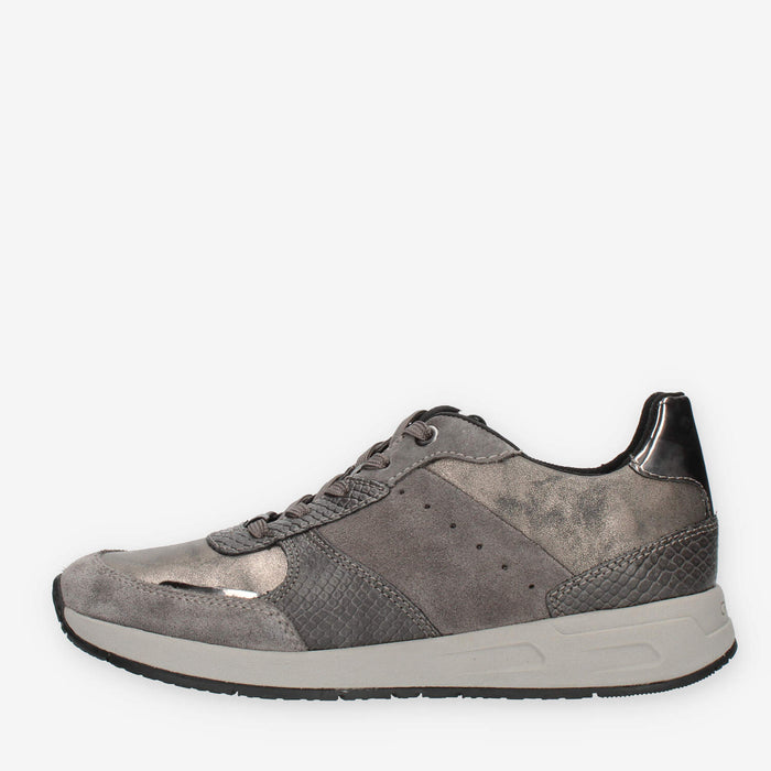 GEOX D Bulmya Sneakers basse da donna scamosciate grigie