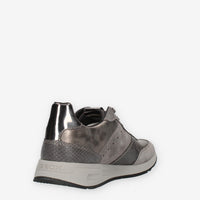 GEOX D Bulmya Sneakers basse da donna scamosciate grigie