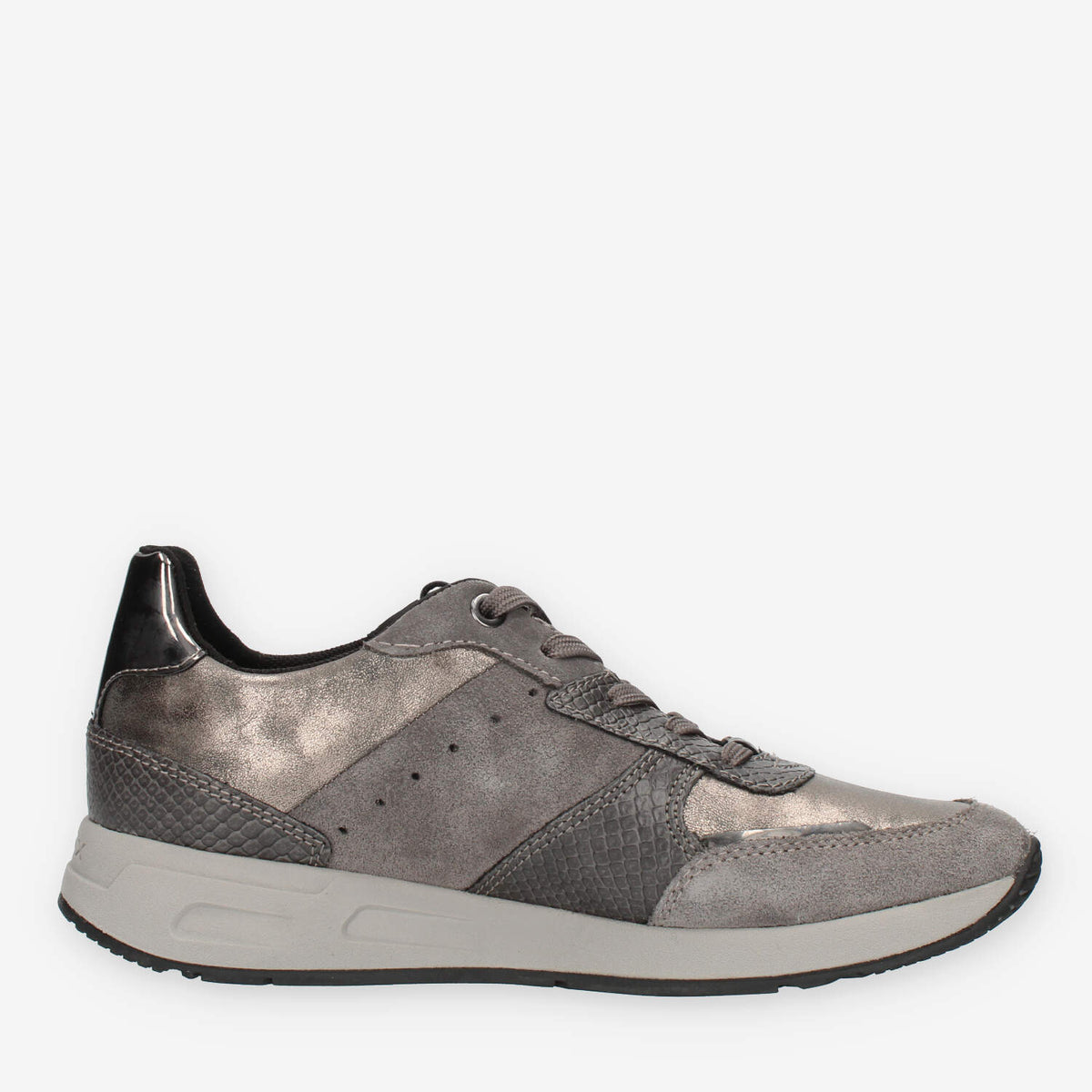 GEOX D Bulmya Sneakers basse da donna scamosciate grigie