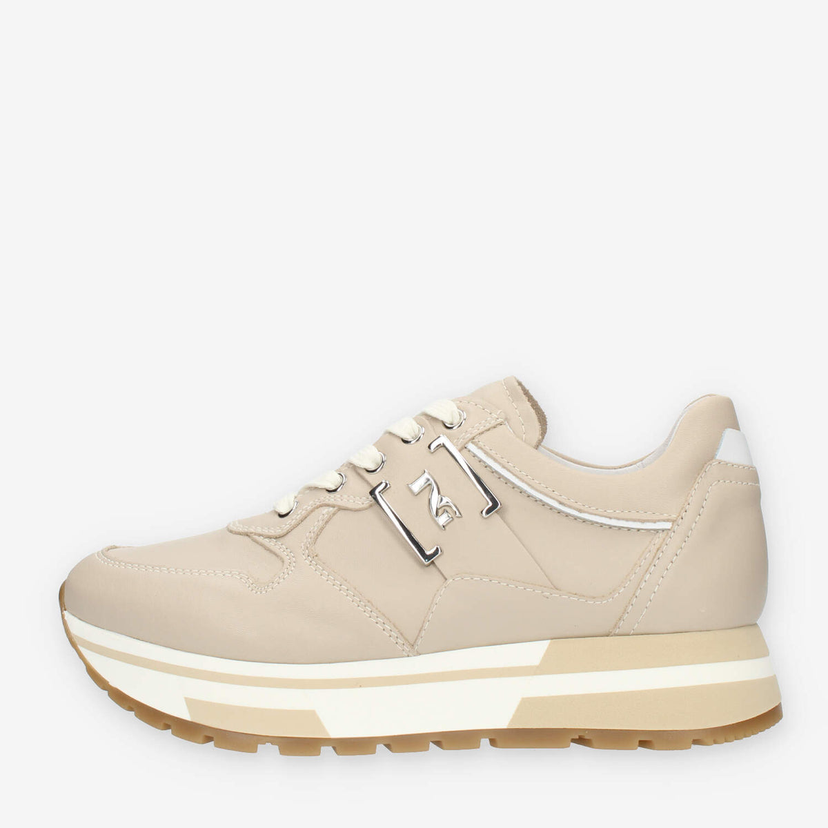 Nero Giardini Sneakers da donna beige con fondo bicolore