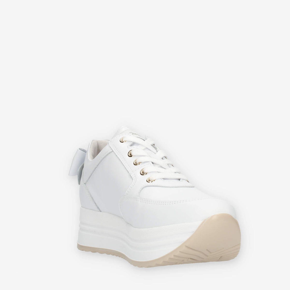 Nero Giardini Sneakers bianche da donna con fiocco