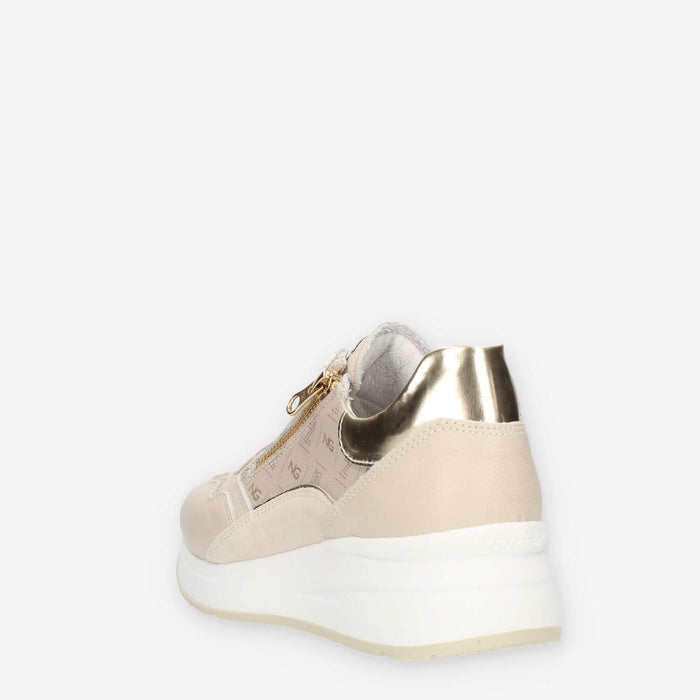 Nero Giardini Sneakers beige logate da donna