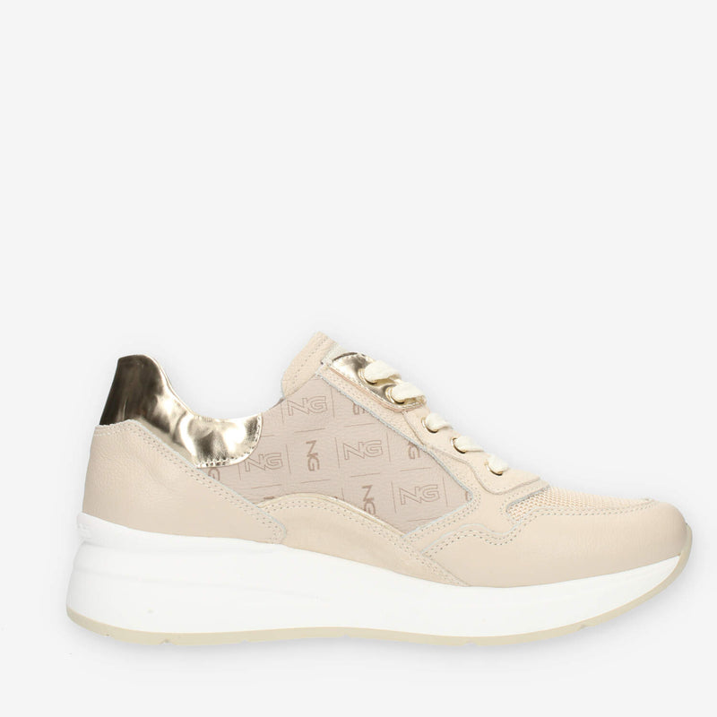 Nero Giardini Sneakers beige logate da donna