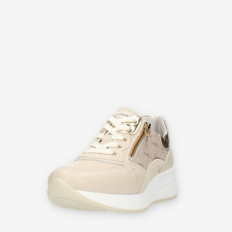 Nero Giardini Sneakers beige logate da donna