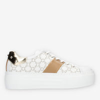 Nero Giardini Sneakers da donna bianche e cuoio logate