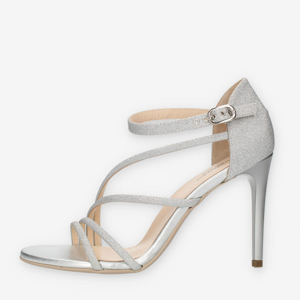 Nero Giardini Sandali da donna con tacco glitterati argento