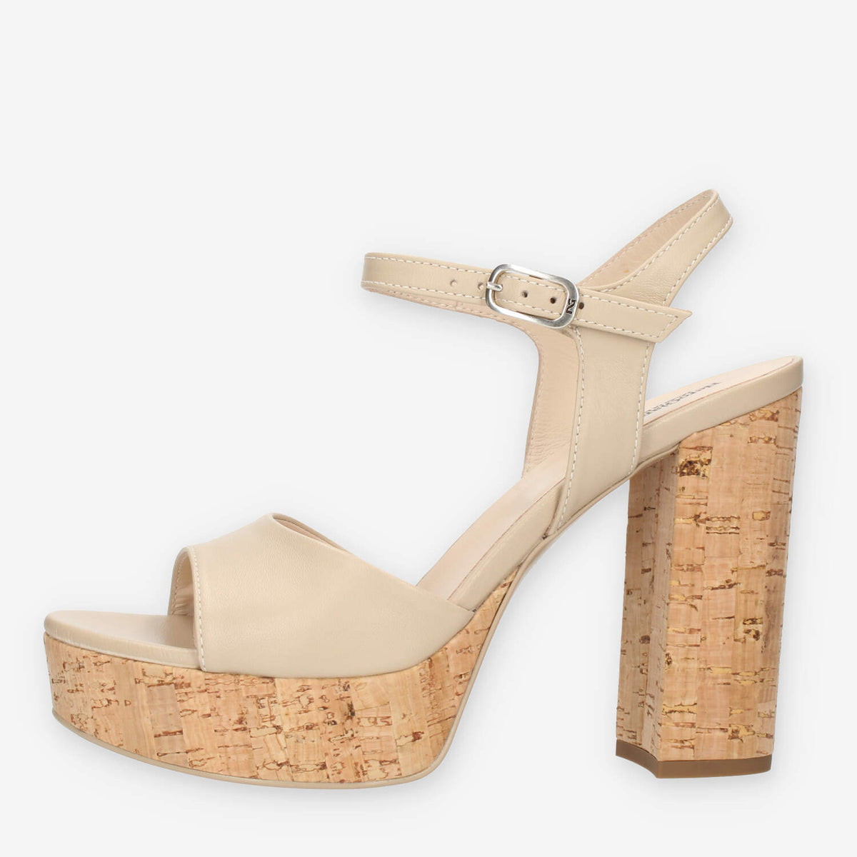 Nero Giardini Sandali beige da donna con tacco in sughero