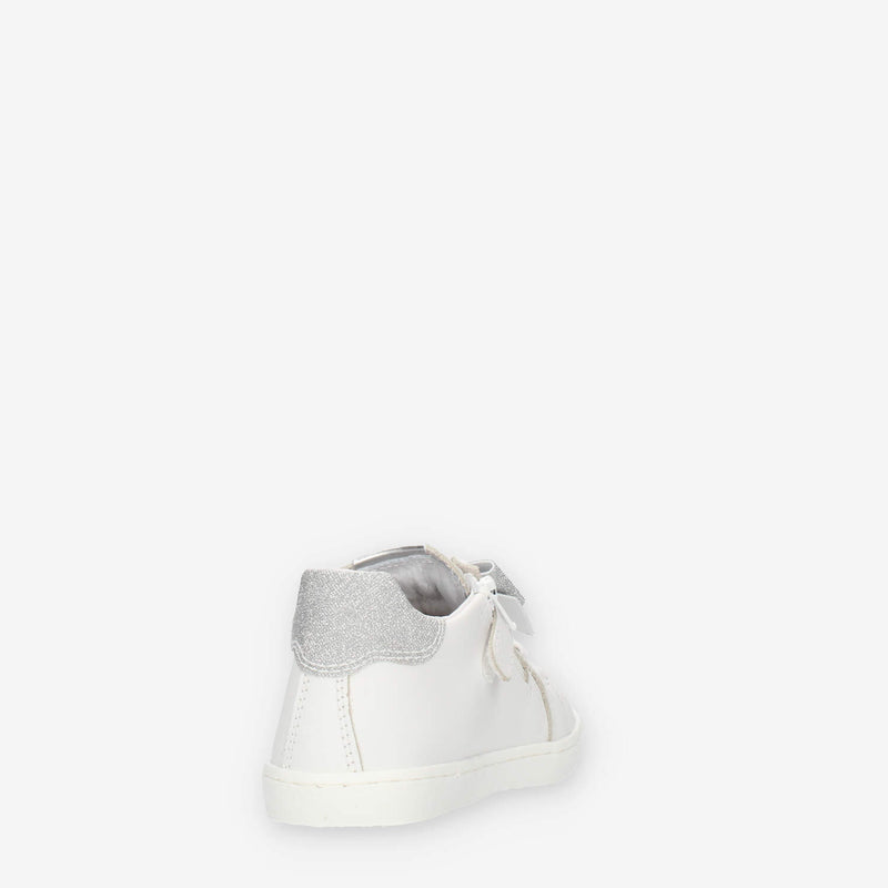 Nero giardini Sneakers bianche con fiocco glitterato