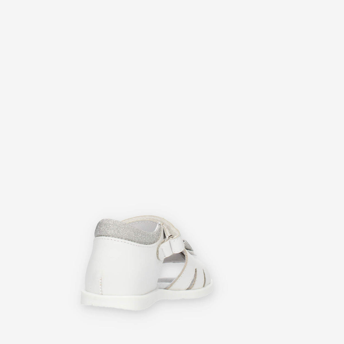 Nero Giardini Sandali bianchi da bimba con fiocco glitterato