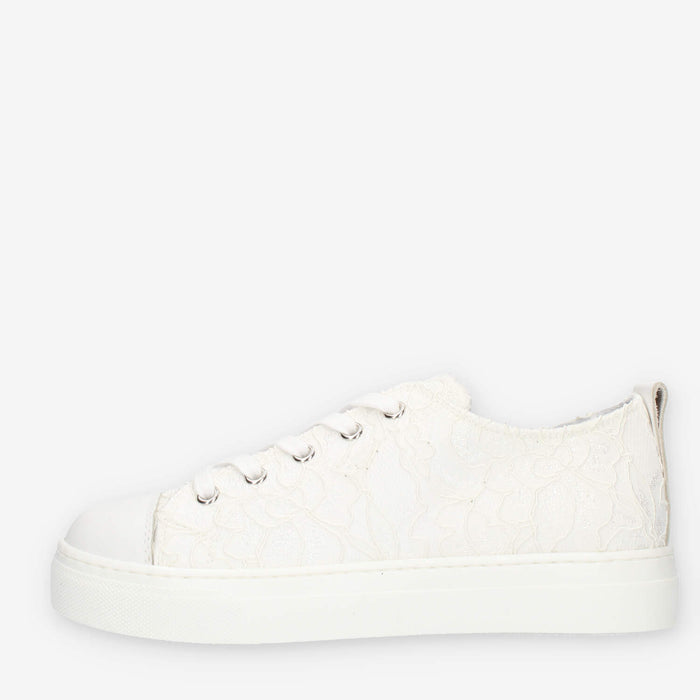 Nero giardini Sneakers basse bianche in pizzo
