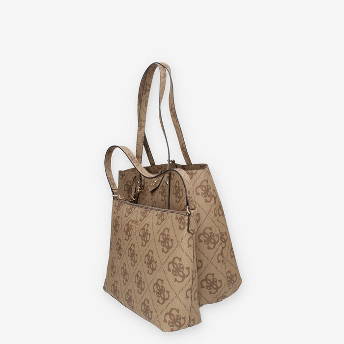 Guess Eco Brenton Borsa modello shopping beige logata