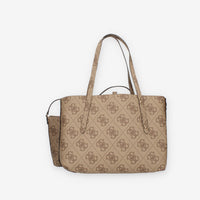 Guess Eco Brenton Borsa modello shopping beige logata