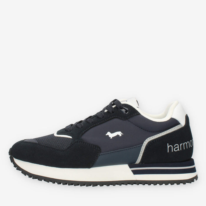Harmont & Blaine Sneakers blu da uomo in pelle e tessuto