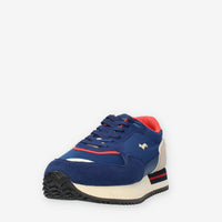 Harmont & Blaine Sneakers blu e beige da uomo in pelle e tessuto