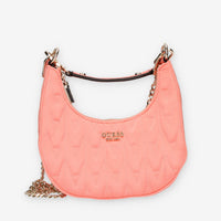 Guess Golden Rock Mini Borsetta a mano in raso corallo