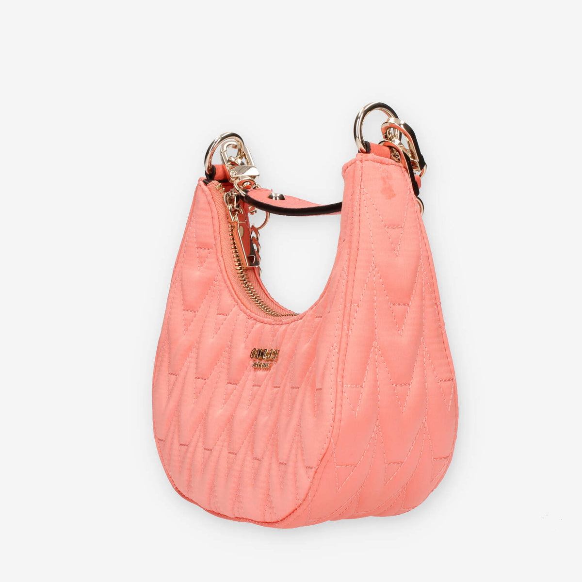 Guess Golden Rock Mini Borsetta a mano in raso corallo