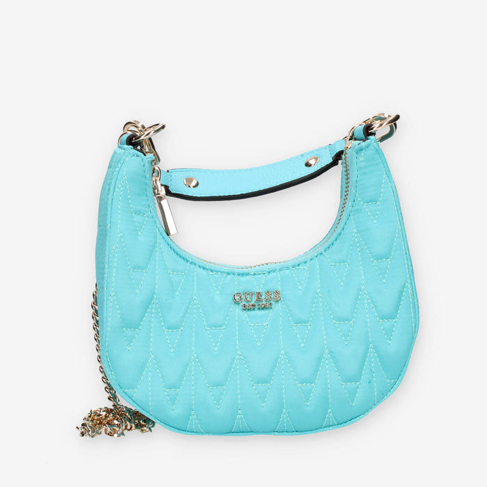 Guess Golden Rock Mini Borsetta a mano in raso azzurro