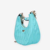 Guess Golden Rock Mini Borsetta a mano in raso azzurro