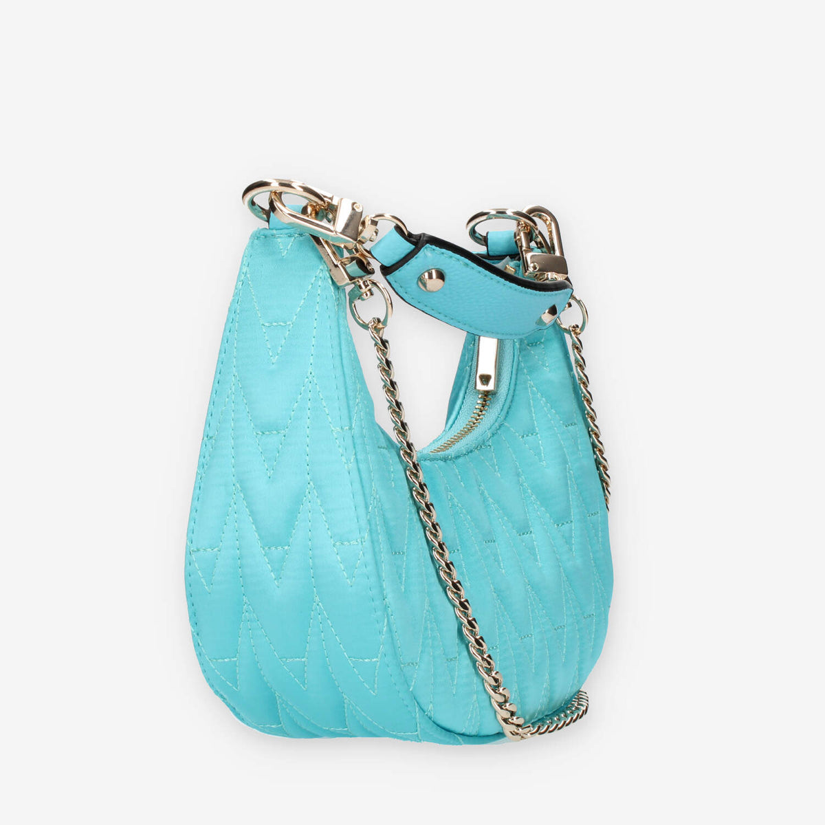 Guess Golden Rock Mini Borsetta a mano in raso azzurro