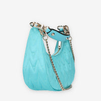 Guess Golden Rock Mini Borsetta a mano in raso azzurro