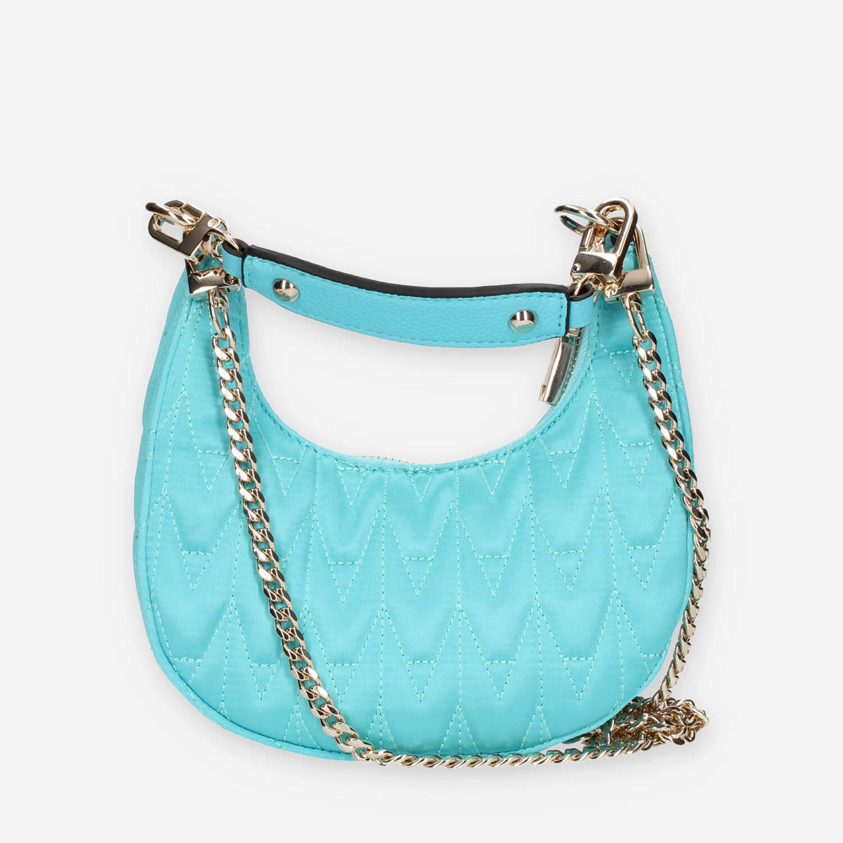 Guess Golden Rock Mini Borsetta a mano in raso azzurro