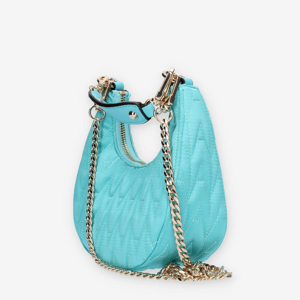 Guess Golden Rock Mini Borsetta a mano in raso azzurro