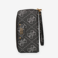 Guess Eco Brenton Portafogli nero logato con zip e polsiera