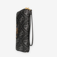 Guess Eco Brenton Portafogli nero logato con zip e polsiera