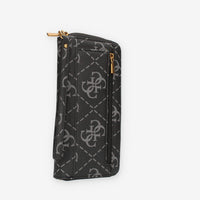 Guess Eco Brenton Portafogli nero logato con zip e polsiera