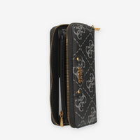 Guess Eco Brenton Portafogli nero logato con zip e polsiera