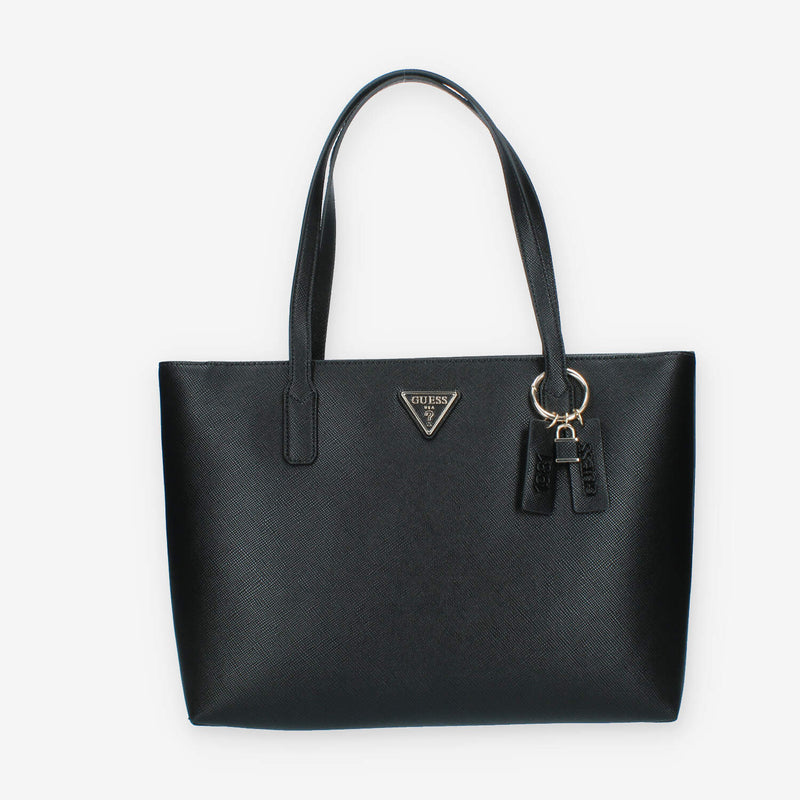 Guess Eco Elements Borsa Shopping in saffiano nero