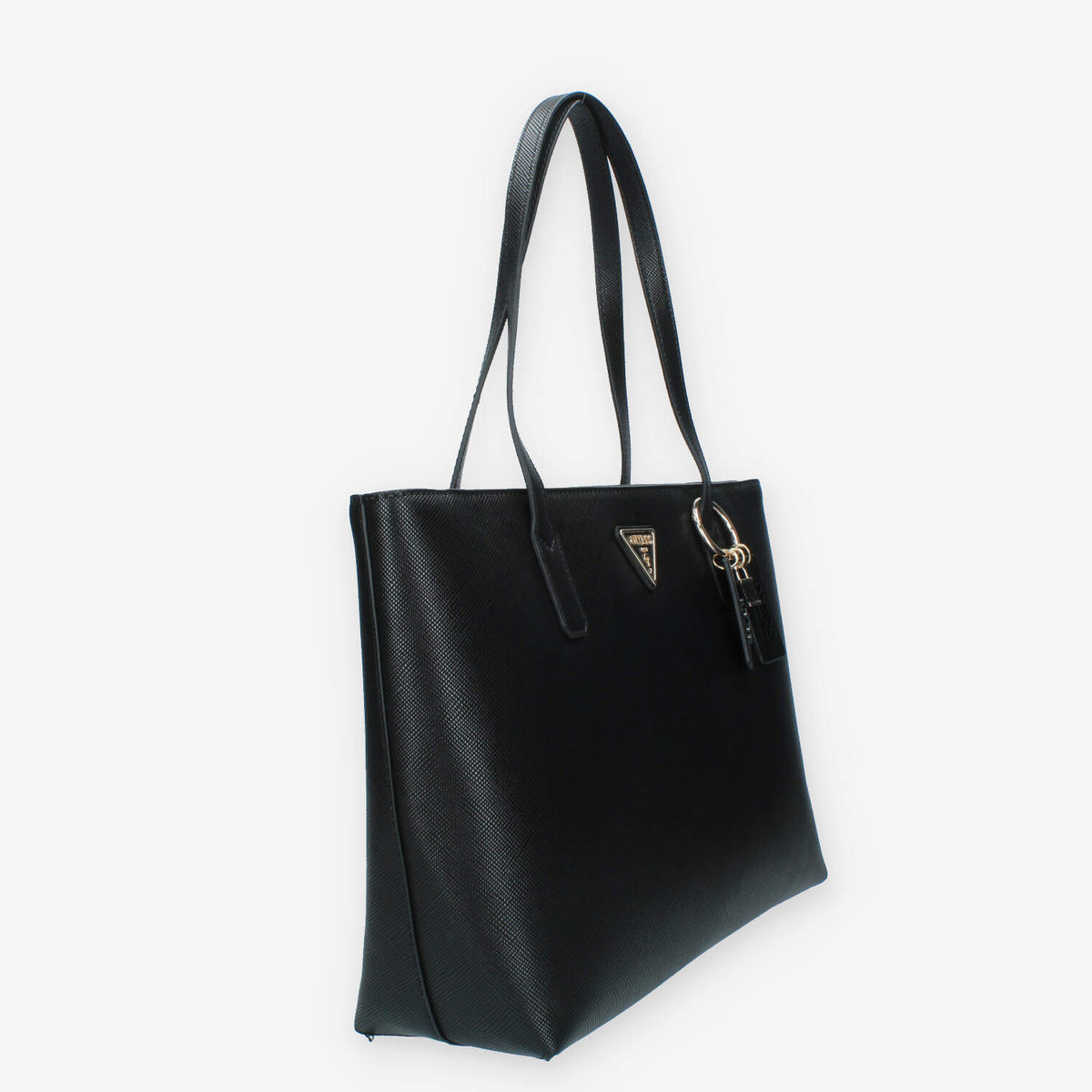 Guess Eco Elements Borsa Shopping in saffiano nero