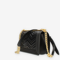 Marc Ellis Flat M Manhattan Borsa a tracolla nera e oro